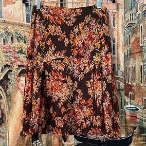 Autumn Floral A-Line Skirt by Esprit